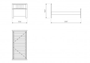 2.08.04.050.15 САГА кровать одинарная 90х200 серая/ясень в Асбесте - asbest.ok-mebel.com | фото 3