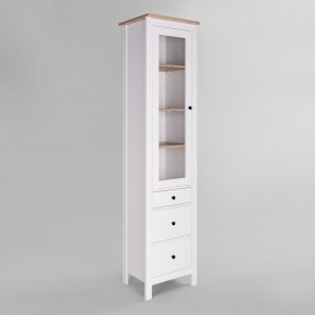 2.08.07.120.14 САГА шкаф с витриной 50 белый/ясень RU в Асбесте - asbest.ok-mebel.com | фото