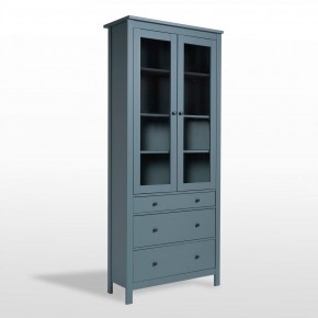 2.08.07.130.6 САГА шкаф с витриной 90 темно-бирюзовый RU в Асбесте - asbest.ok-mebel.com | фото