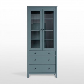 2.08.07.130.6 САГА шкаф с витриной 90 темно-бирюзовый RU в Асбесте - asbest.ok-mebel.com | фото 2
