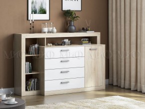 Ангара Комод (Белый глянец/Сонома) в Асбесте - asbest.ok-mebel.com | фото 2