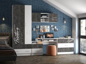 ВЕГА NEW Позитив Антресоль (Бетон темный/белый) в Асбесте - asbest.ok-mebel.com | фото 3