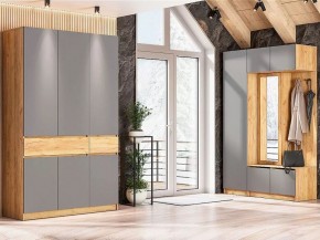 АВИНЬОН Прихожая Пенал (Дуб Крафт золотой/Графит серый) в Асбесте - asbest.ok-mebel.com | фото 4