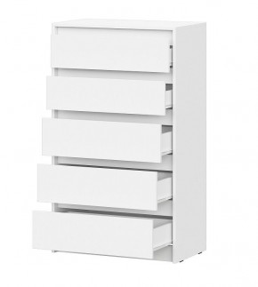 АЙДЕН КМ06-700 Комод 5 ящиков (белый) в Асбесте - asbest.ok-mebel.com | фото 2