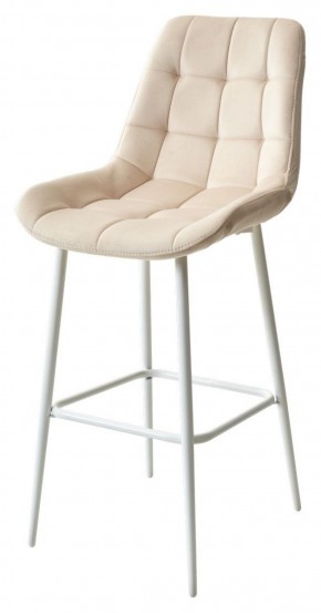 Барный стул ХОФМАН, цвет H-06 Бежевый, велюр / белый каркас М-City в Асбесте - asbest.ok-mebel.com | фото