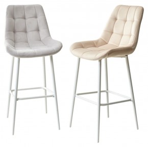 Барный стул ХОФМАН, цвет H-09 Светло-серый, велюр / белый каркас М-City в Асбесте - asbest.ok-mebel.com | фото 5