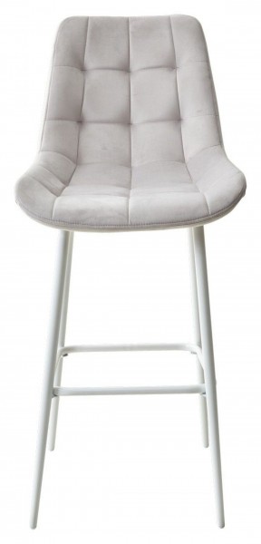 Барный стул ХОФМАН, цвет H-09 Светло-серый, велюр / белый каркас М-City в Асбесте - asbest.ok-mebel.com | фото 6