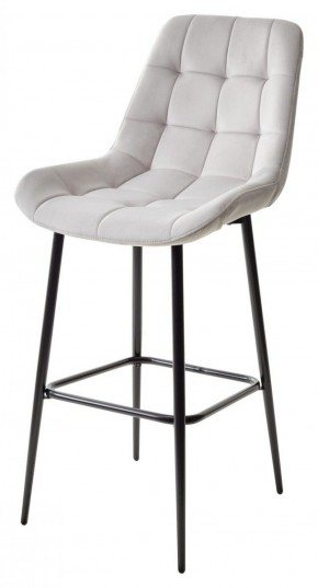 Барный стул ХОФМАН, цвет H-09 Светло-серый, велюр / черный каркас М-City в Асбесте - asbest.ok-mebel.com | фото