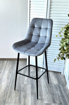 Барный стул ХОФМАН, цвет H-14 Серый, велюр / черный каркас М-City в Асбесте - asbest.ok-mebel.com | фото 2