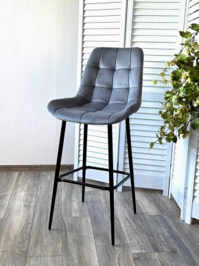 Барный стул ХОФМАН, цвет H-14 Серый, велюр / черный каркас М-City в Асбесте - asbest.ok-mebel.com | фото 3