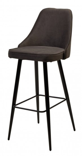 Барный стул NEPAL-BAR ГРАФИТ #14, велюр/ черный каркас (H=78cm) М-City в Асбесте - asbest.ok-mebel.com | фото