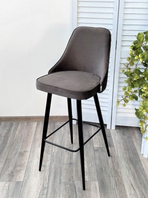 Барный стул NEPAL-BAR ГРАФИТ #14, велюр/ черный каркас (H=78cm) М-City в Асбесте - asbest.ok-mebel.com | фото 4