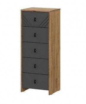 БАЙКАЛ Комод (5 ящиков) Графит/Дуб золотой в Асбесте - asbest.ok-mebel.com | фото