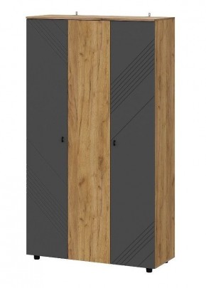 БАЙКАЛ Шкаф трехстворчатый (Графит/Дуб золотой) в Асбесте - asbest.ok-mebel.com | фото