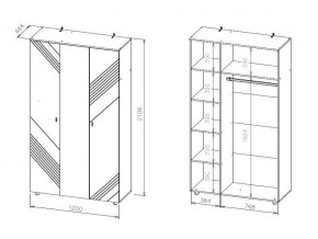 БАЙКАЛ Шкаф трехстворчатый (Графит/Дуб золотой) в Асбесте - asbest.ok-mebel.com | фото 3