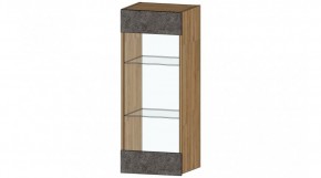 ДАЛЛАС Шкаф со стеклом (цемент темный) в Асбесте - asbest.ok-mebel.com | фото