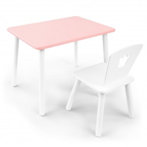 Детский комплект стол и стул «Корона» Rolti Baby (розовый/белый, массив березы/мдф) в Асбесте - asbest.ok-mebel.com | фото