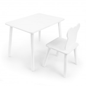 Детский комплект стол и стул «Мишка» Rolti Baby (белый/белый, массив березы/мдф) в Асбесте - asbest.ok-mebel.com | фото