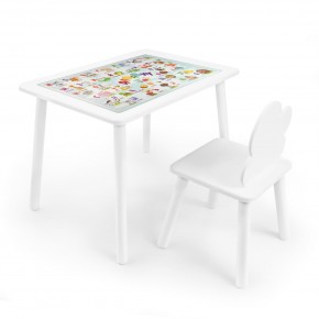 Детский комплект стол и стул Облачко Rolti Baby с накладкой Алфавит (белая столешница/белое сиденье/белые ножки) в Асбесте - asbest.ok-mebel.com | фото