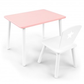 Детский комплект стол и стул «Звезда» Rolti Baby (розовый/белый, массив березы/мдф) в Асбесте - asbest.ok-mebel.com | фото