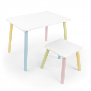 Детский комплект стол и табурет Rolti Baby (белая столешница/белое сиденье/цветные ножки) в Асбесте - asbest.ok-mebel.com | фото
