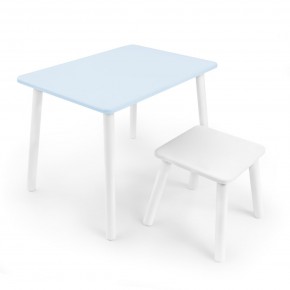 Детский комплект стол и табурет Rolti Baby (голубая столешница/белое сиденье/белые ножки) в Асбесте - asbest.ok-mebel.com | фото