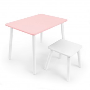 Детский комплект стол и табурет Rolti Baby (розовая столешница/белое сиденье/белые ножки) в Асбесте - asbest.ok-mebel.com | фото