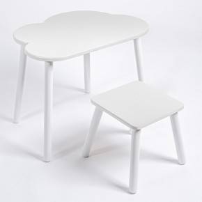 Детский комплект стол ОБЛАЧКО  и табурет Rolti Baby (белая столешница/белое сиденье/белые ножки) в Асбесте - asbest.ok-mebel.com | фото