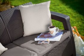 Диван пластиковый Корфу Макс (Corfu love seat max) коричневый в Асбесте - asbest.ok-mebel.com | фото 3