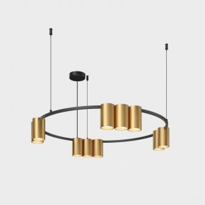DK4065-BK+SG Подвесной светильник ORBIT , IP20, 10xGU10 LED до 15 Вт, черный + сатинированное золото, алюминий в Асбесте - asbest.ok-mebel.com | фото