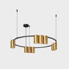 DK4065-BK+SG Подвесной светильник ORBIT , IP20, 10xGU10 LED до 15 Вт, черный + сатинированное золото, алюминий в Асбесте - asbest.ok-mebel.com | фото 2