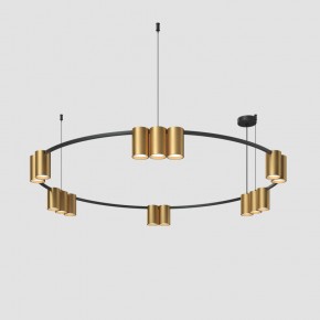 DK4067-BK+SG Подвесной светильник ORBIT, IP20, 15xGU10 LED, до 15 Вт, черный + сатинированное золото, алюминий в Асбесте - asbest.ok-mebel.com | фото