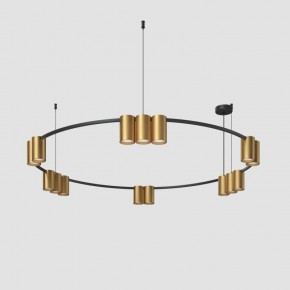 DK4067-BK+SG Подвесной светильник ORBIT, IP20, 15xGU10 LED, до 15 Вт, черный + сатинированное золото, алюминий в Асбесте - asbest.ok-mebel.com | фото 2