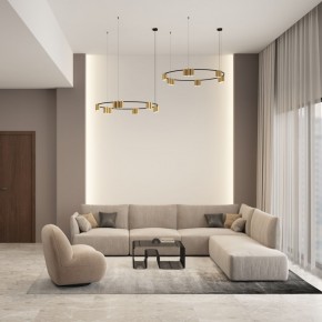 DK4067-BK+SG Подвесной светильник ORBIT, IP20, 15xGU10 LED, до 15 Вт, черный + сатинированное золото, алюминий в Асбесте - asbest.ok-mebel.com | фото 4