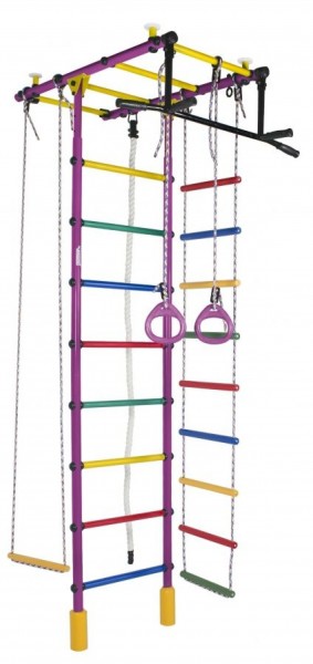 ДСК Атлант цв.фиолетовый радуга: турник, кольца, канат, трапеция, веревочная лестница в Асбесте - asbest.ok-mebel.com | фото