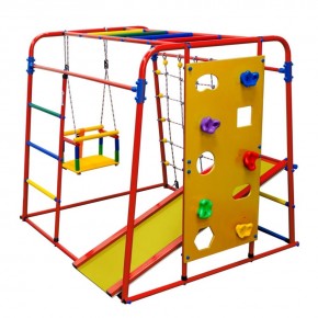 ДСК Start baby 2 цв.красный радуга (скалодром, сетка-лаз, горка, качель, рукоход) (2 кор) в Асбесте - asbest.ok-mebel.com | фото