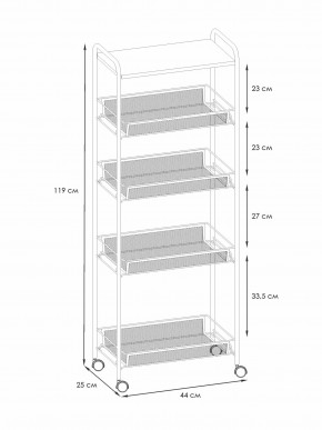Э 443 ГР Этажерка "Ладья 25КС" Графит в Асбесте - asbest.ok-mebel.com | фото 2