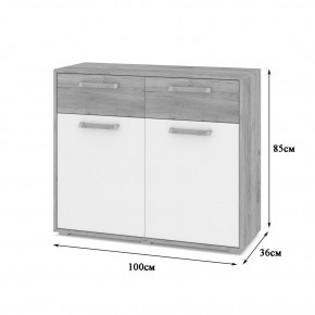 ФЛОРИДА Гостиная (модульная) дуб серый/белый в Асбесте - asbest.ok-mebel.com | фото 6