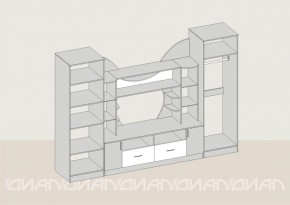 Гостиная Аллегро с 2 шкафами вариант-5 (венге/дуб белфорт) в Асбесте - asbest.ok-mebel.com | фото 2