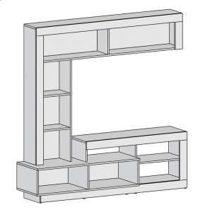 Гостиная Омаха (дуб серый/белый бриллиант) в Асбесте - asbest.ok-mebel.com | фото 3