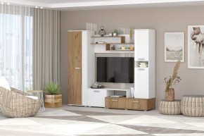 Гостиная Юна (Белый текстурный/Дуб крафт золотой) в Асбесте - asbest.ok-mebel.com | фото 3
