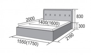 ГРЕТА Кровать 1600 (экокожа бежевая) в Асбесте - asbest.ok-mebel.com | фото 2