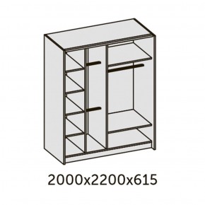 ИННЭС-5 Шкаф-купе 2-х дв. 2000 (2 дв. Ф3 - венге вст. экокожа корич) в Асбесте - asbest.ok-mebel.com | фото 2