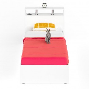 Камелия Кровать 0900, цвет белый, ШхГхВ 93,5х217х78,2 см., сп.м. 900х2000 мм., без матраса, основание есть в Асбесте - asbest.ok-mebel.com | фото 2