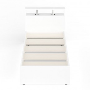 Камелия Кровать 0900, цвет белый, ШхГхВ 93,5х217х78,2 см., сп.м. 900х2000 мм., без матраса, основание есть в Асбесте - asbest.ok-mebel.com | фото 5