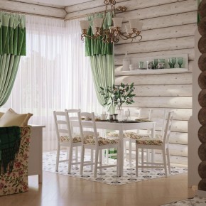 Комлект Вествик обеденный стол и четыре стула, массив сосны, цвет белый в Асбесте - asbest.ok-mebel.com | фото