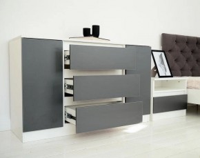 Комод 1200 Парус (Белый/Графит) в Асбесте - asbest.ok-mebel.com | фото 4
