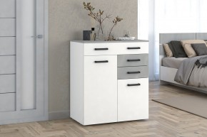 Комод Ева (Белый текстурный/Бетонный камень) в Асбесте - asbest.ok-mebel.com | фото