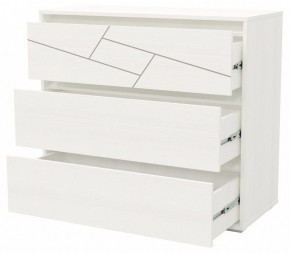 АДЕЛИНА Комод с тремя ящиками (белый рамух) в Асбесте - asbest.ok-mebel.com | фото 2
