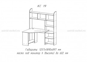 Компьютерный стол №19 (Анкор темный) в Асбесте - asbest.ok-mebel.com | фото 3